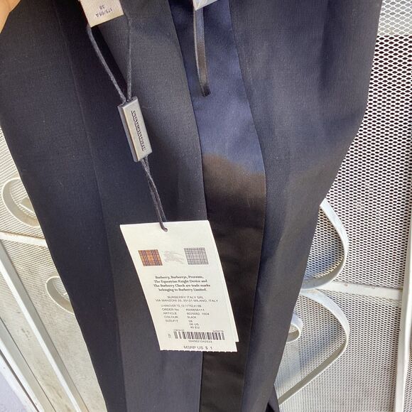 Burberry Tuxedo Striped Uniform Mohair/ Wool Ankle Slacks - Black - Sz 38/ US 4 - Picture 7 of 8